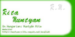 rita muntyan business card